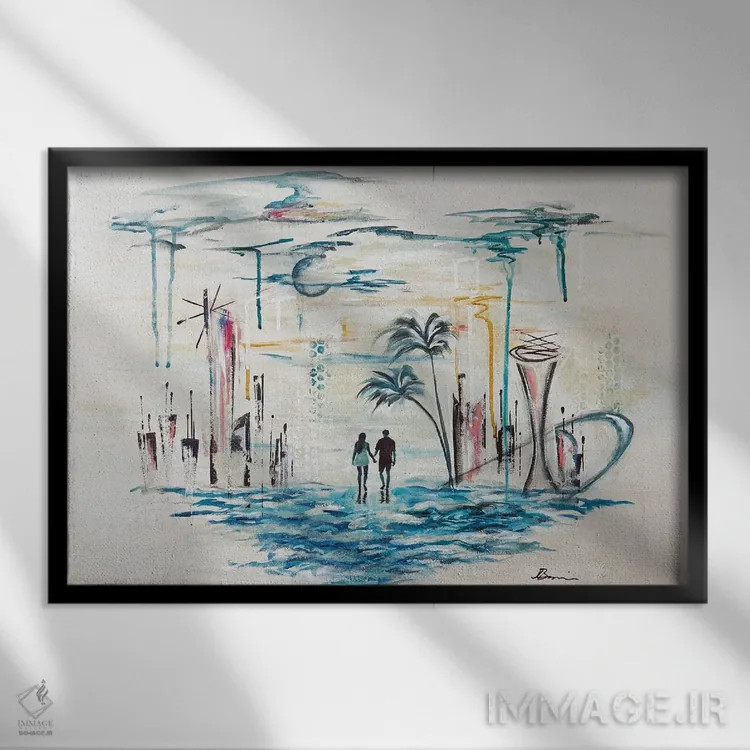 تابلو رویای میانهقرن اثر آنجلا بیسون - نمای قابدار مشکی