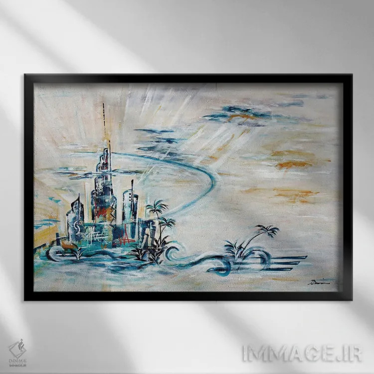 تابلو کلانشهر دکو هنری XI اثر آنجلا بیسون - نمای قابدار مشکی