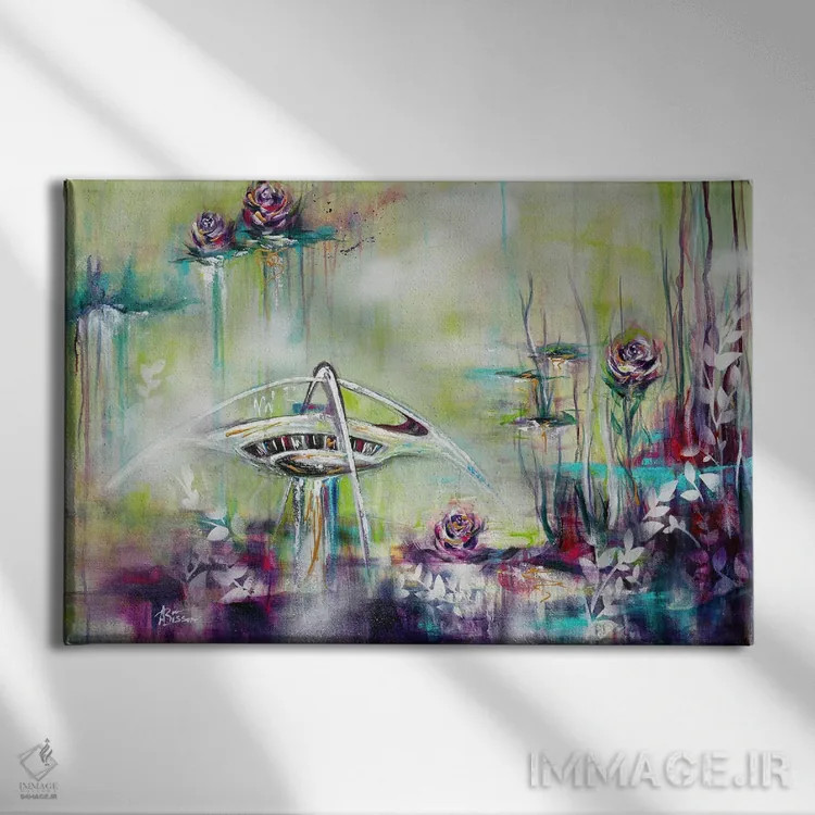 تابلو LAX IV اثر آنجلا بیسون - نمای روبهرو روی دیوار