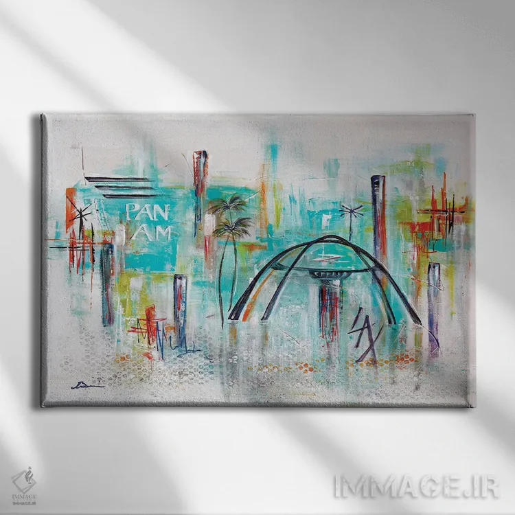 تابلو خوشآمدید به لسآنجلس LAX III اثر آنجلا بیسون - نمای روبهرو روی دیوار