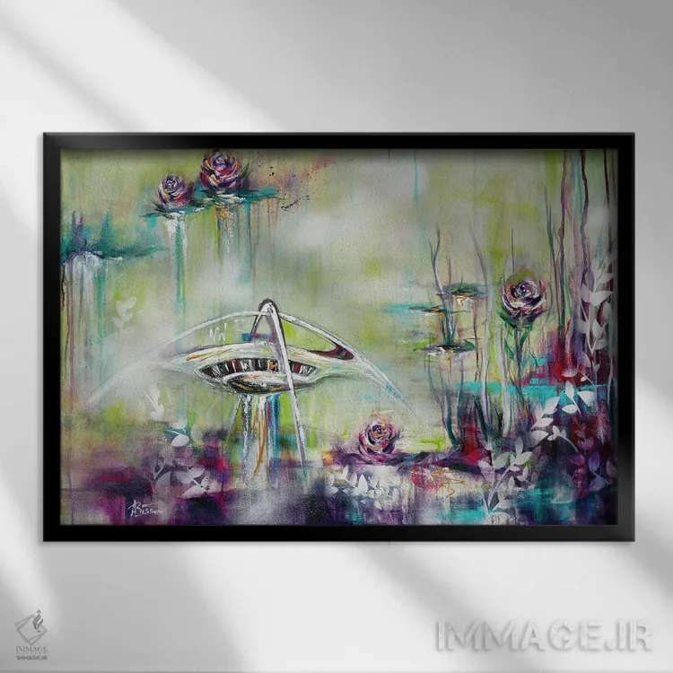 تابلو LAX IV اثر آنجلا بیسون - نمای قابدار مشکی