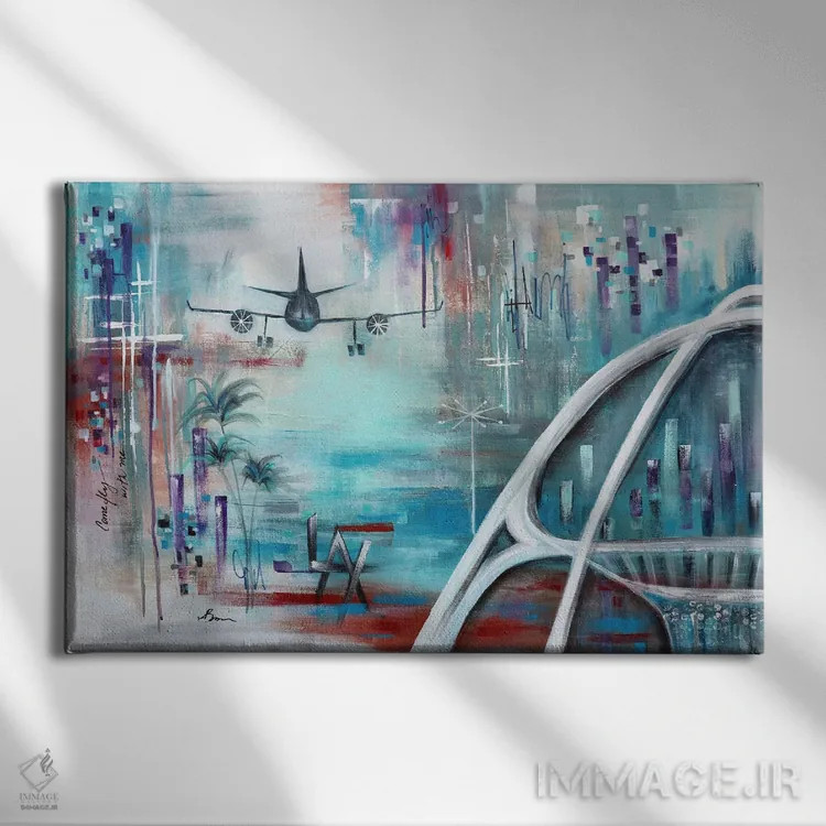 تابلو LAX V اثر آنجلا بیسون - نمای روبهرو روی دیوار