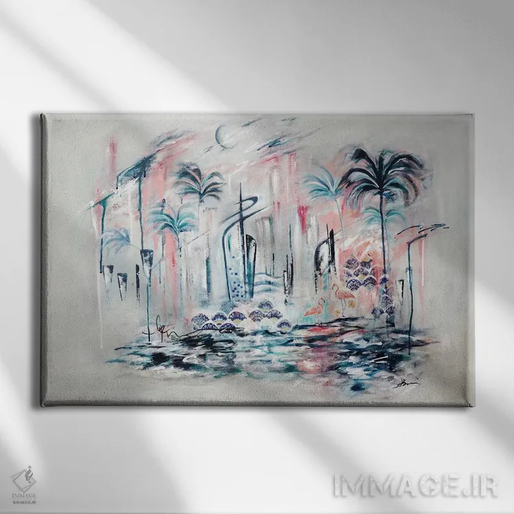 تابلو کوکومو XI دکو هنری بهشتی اثر آنجلا بیسون - نمای روبهرو روی دیوار