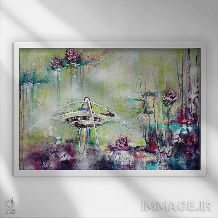 تابلو LAX IV اثر آنجلا بیسون - نمای قابدار سفید