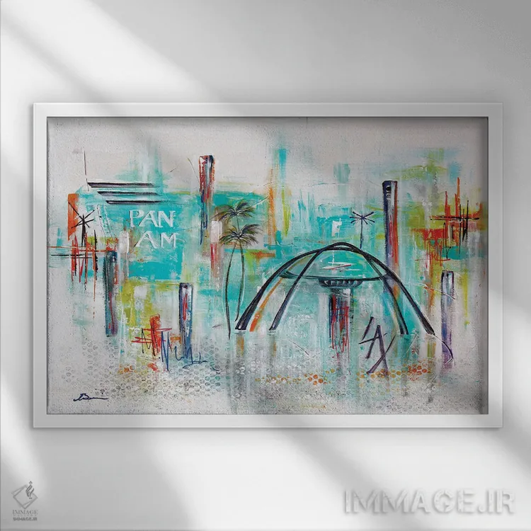 تابلو خوشآمدید به لسآنجلس LAX III اثر آنجلا بیسون - نمای قابدار سفید