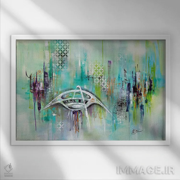 تابلو LAX X اثر آنجلا بیسون - نمای قابدار سفید