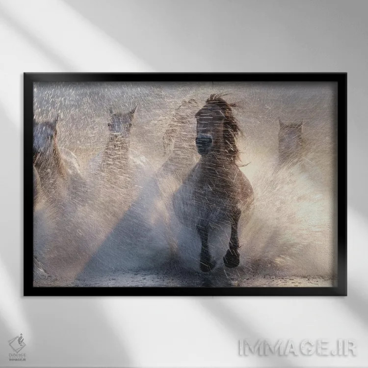 تابلو دویدن اثر بینگوزد - نمای قابدار مشکی