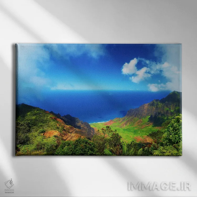 تابلو منظرهٔ پانورامای کوکِئه اثر بنجامین پاجت - نمای روبهرو روی دیوار