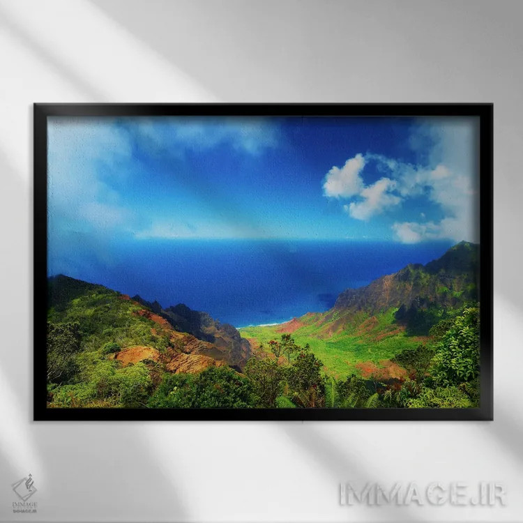 تابلو منظرهٔ پانورامای کوکِئه اثر بنجامین پاجت - نمای قابدار مشکی