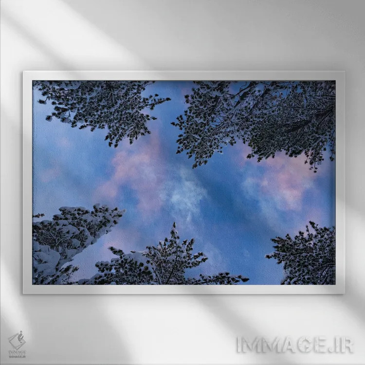 تابلو درختان تاهو شماره چهارده اثر بنجامین پاجت - نمای قابدار سفید