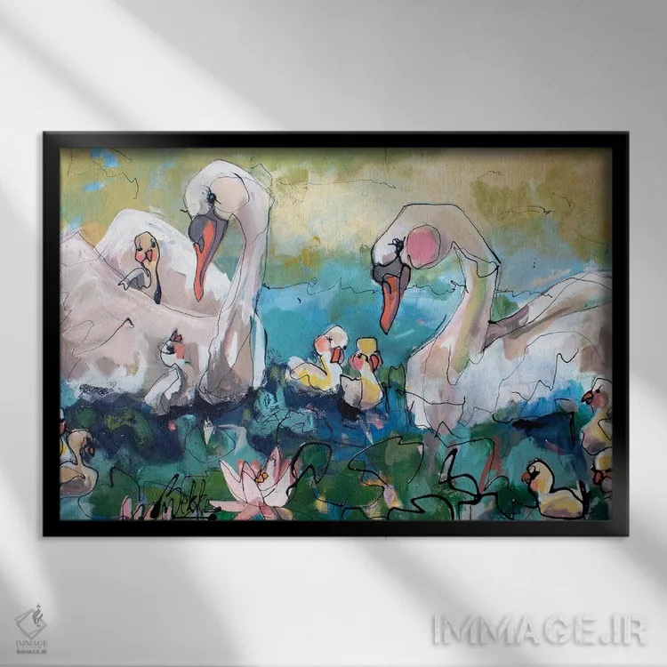 تابلو روز خانواده اثر ماریکه بکه - نمای قابدار مشکی