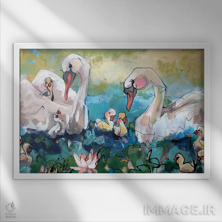 تابلو روز خانواده اثر ماریکه بکه - نمای قابدار سفید