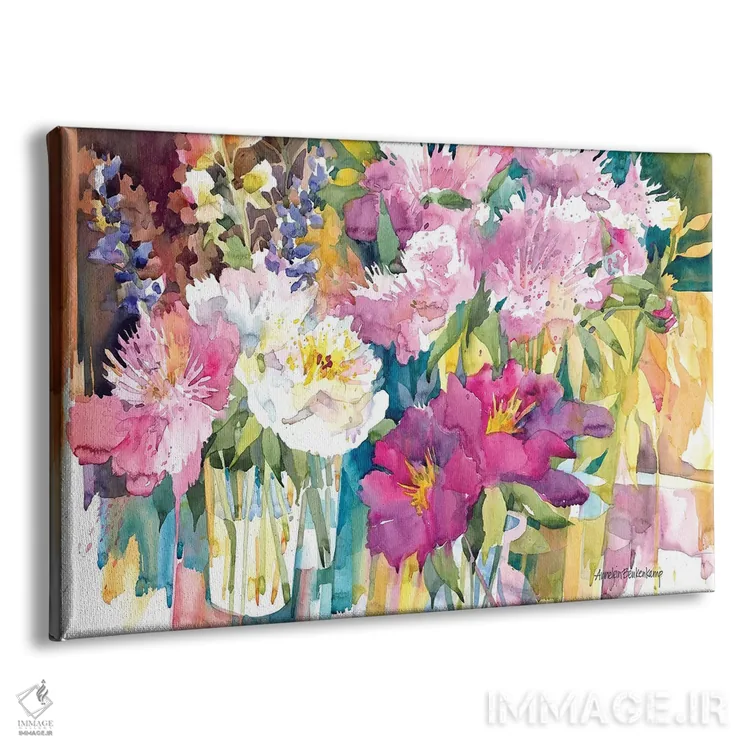 تابلو انبوه گلهای صدتومانی اثر آنلاین بوکنکمپ - نمای پرسپکتیو محصول