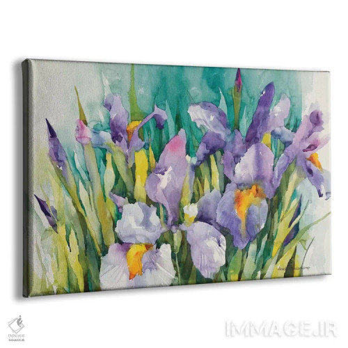 تابلو زنبقهای بنفش اثر آنلاین بوکنکمپ - نمای پرسپکتیو محصول