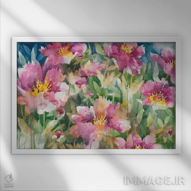 تابلو شخصیتهای گل صدتومانی اثر آنلاین بوکنکمپ - نمای قابدار سفید