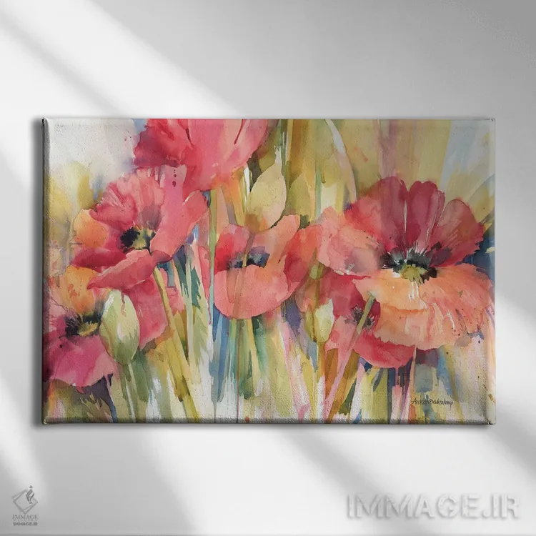 تابلو مو قرمزها اثر آنلاین بوکنکمپ - نمای روبهرو روی دیوار