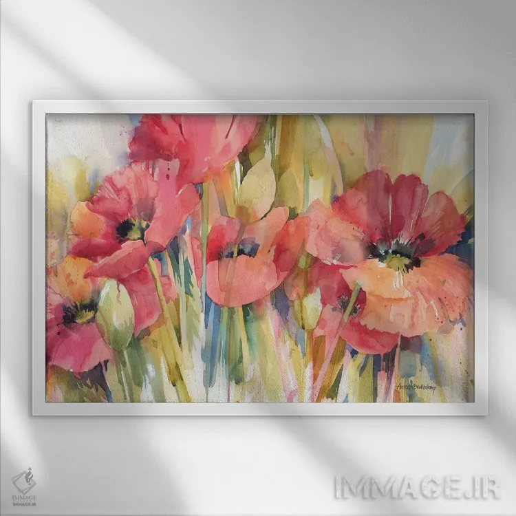 تابلو مو قرمزها اثر آنلاین بوکنکمپ - نمای قابدار سفید