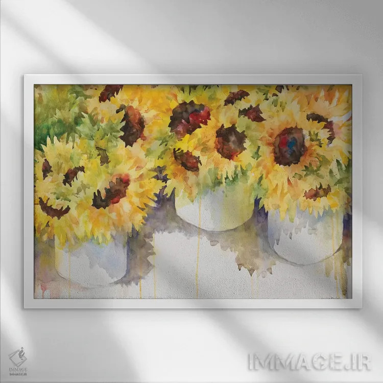 تابلو دنبال خورشید اثر آنلاین بوکنکمپ - نمای قابدار سفید