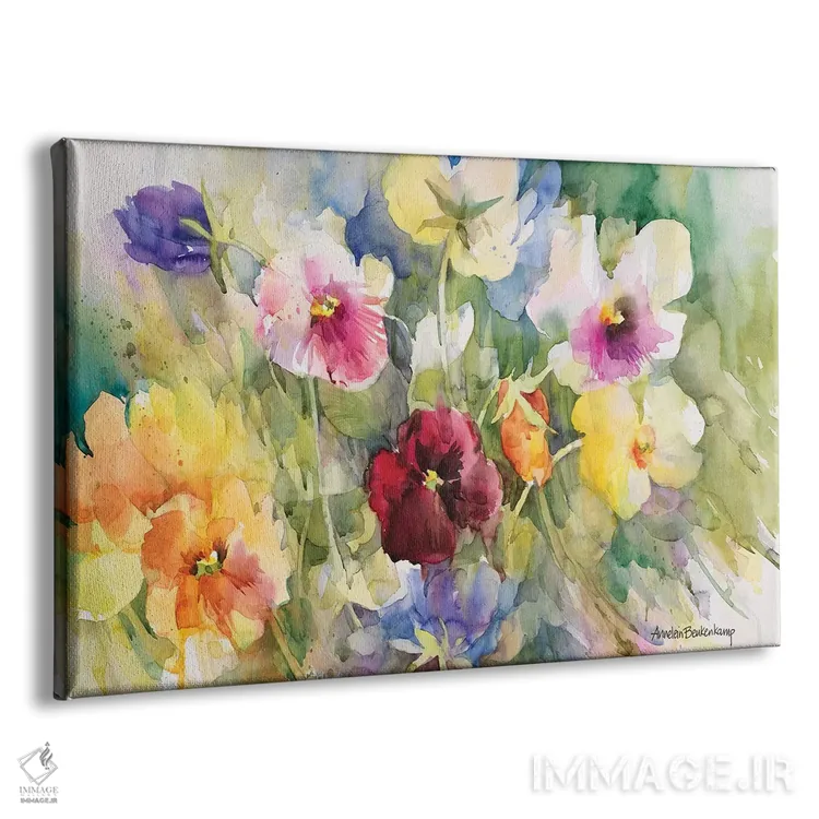 تابلو ژست بنفشهها اثر آنلاین بوکنکمپ - نمای پرسپکتیو محصول