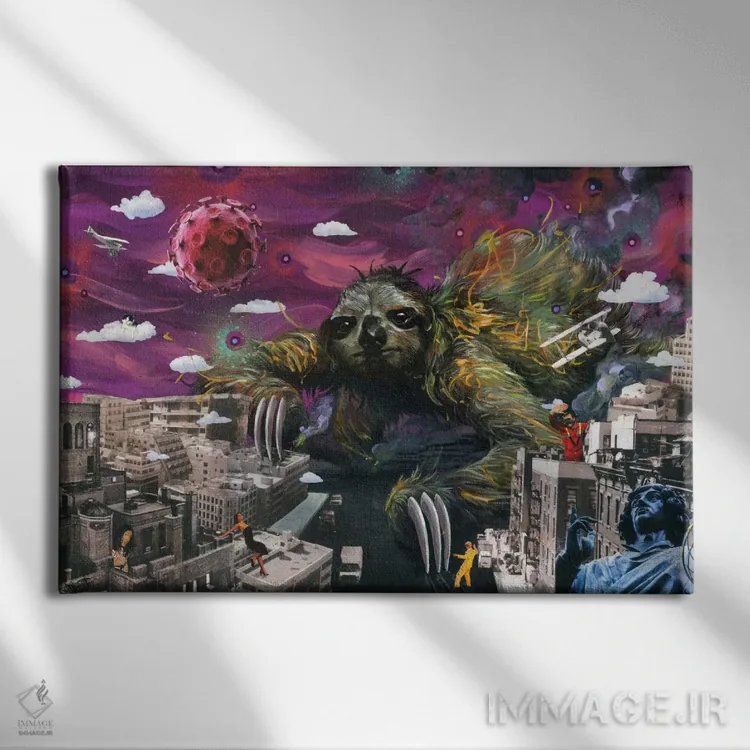 تابلو قدوم تنبل اثر آرت برادران اسوارتز (استودیوی هنری) - نمای روبهرو روی دیوار