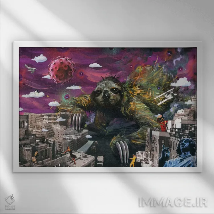 تابلو قدوم تنبل اثر آرت برادران اسوارتز (استودیوی هنری) - نمای قابدار سفید