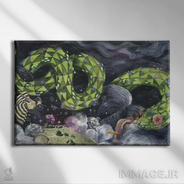 تابلو باغ درخشان اثر آرت برادران اسوارتز (استودیوی هنری) - نمای روبهرو روی دیوار