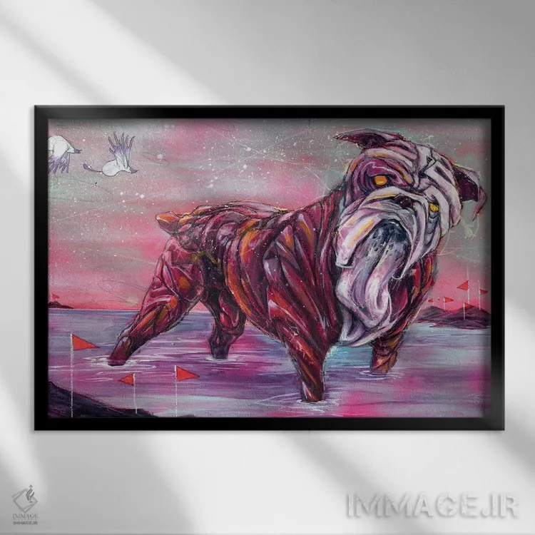 تابلو سگ ال.اس.دی اثر آرت برادران اسوارتز (استودیوی هنری) - نمای قابدار مشکی