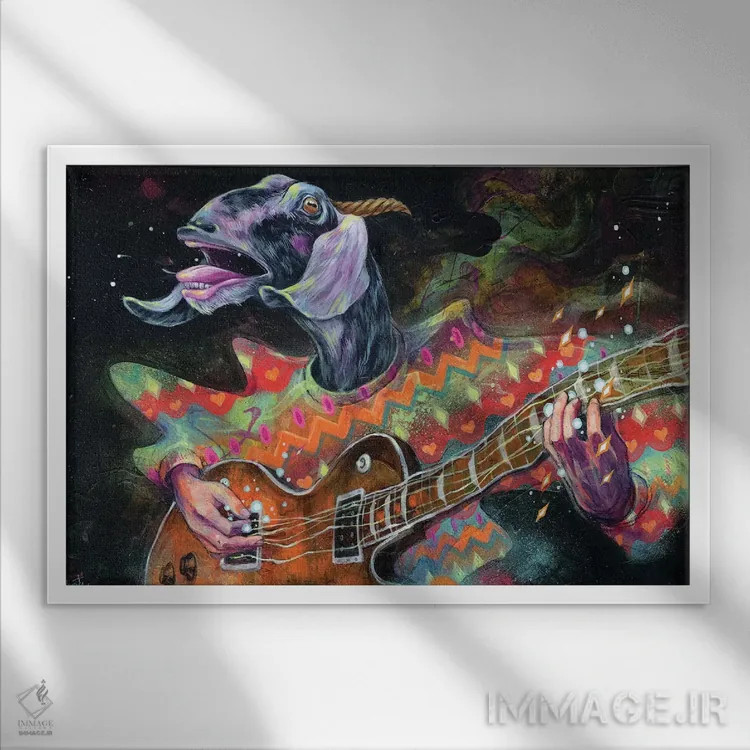 تابلو گریِ سرخوش اثر آرت برادران اسوارتز (استودیوی هنری) - نمای قابدار سفید