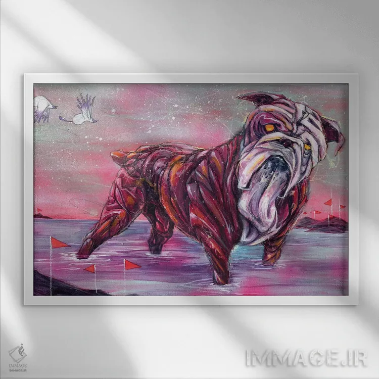 تابلو سگ ال.اس.دی اثر آرت برادران اسوارتز (استودیوی هنری) - نمای قابدار سفید