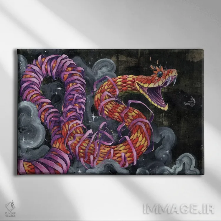 تابلو مگسهای سیاه رنگ عوض میکنند اثر آرت برادران اسوارتز (استودیوی هنری) - نمای روبهرو روی دیوار