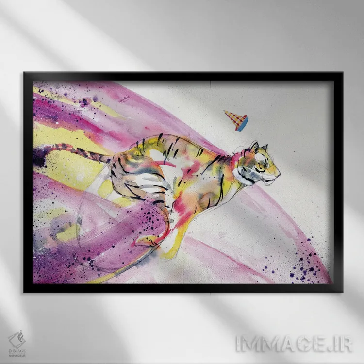 تابلو با شیکی دیر رسیدن اثر آرت برادران اسوارتز (استودیوی هنری) - نمای قابدار مشکی