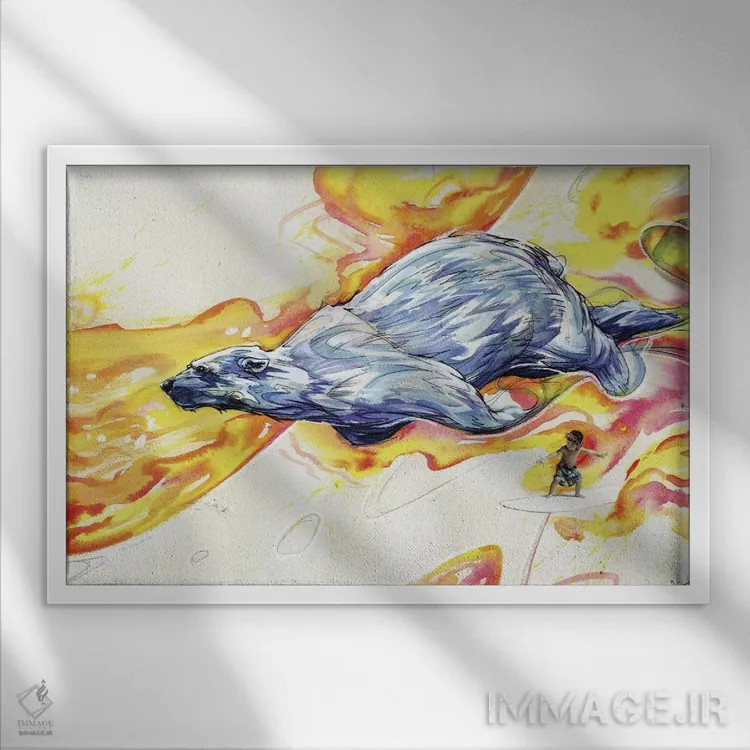 تابلو آناناسهای بازیافتی اثر آرت برادران اسوارتز (استودیوی هنری) - نمای قابدار سفید