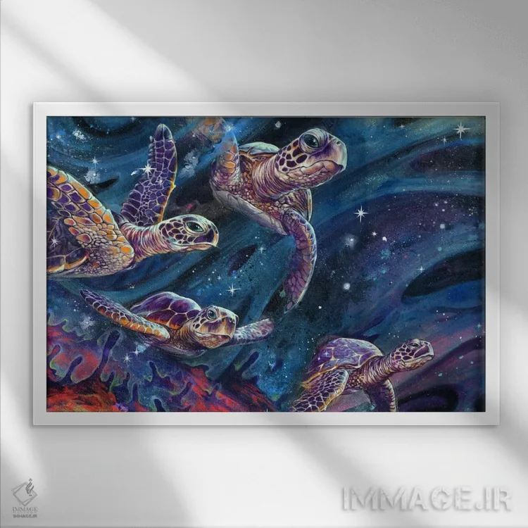 تابلو درونصدفی (واژهسازی از بینستارهای) اثر آرت برادران اسوارتز (استودیوی هنری) - نمای قابدار سفید