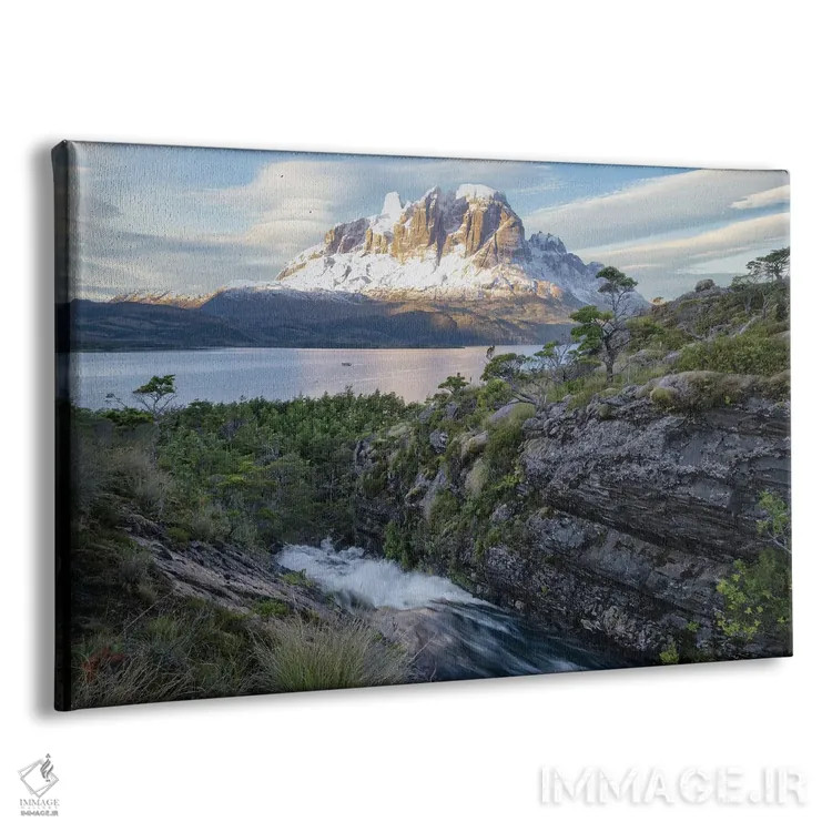 تابلو غروب در آبدرههای پاتاگونیا اثر استیو برکلی - نمای پرسپکتیو محصول