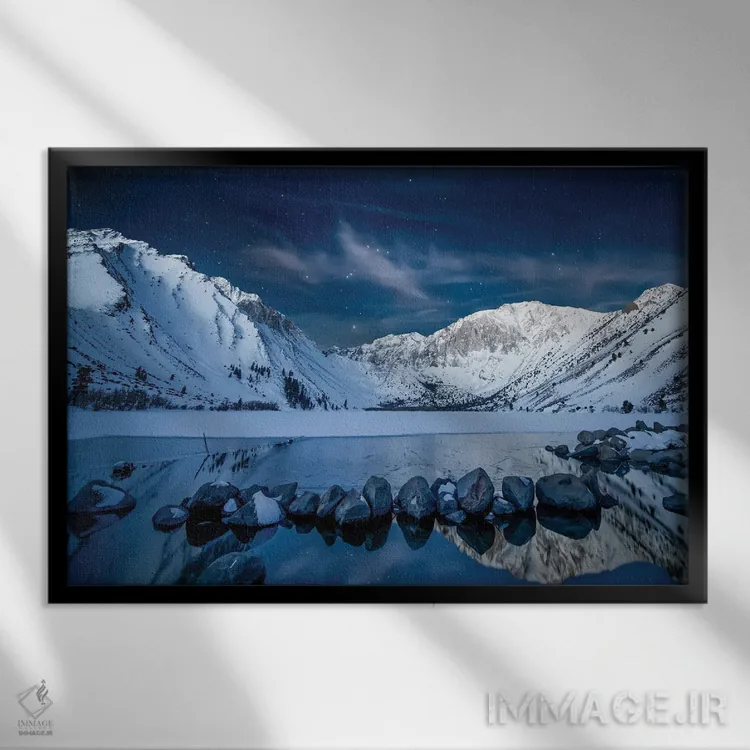 تابلو گرگ و میش در دریاچهٔ کانویکت II اثر استیو برکلی - نمای قابدار مشکی