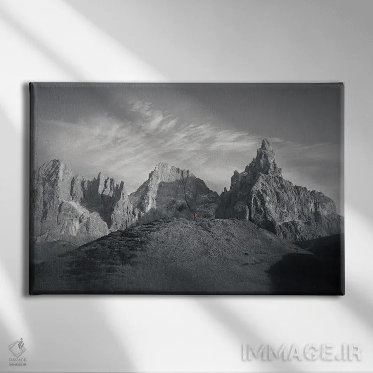 تابلو کوه سیمن دلا پالا (سیاه و سفید) اثر استیو برکلی - نمای روبهرو روی دیوار