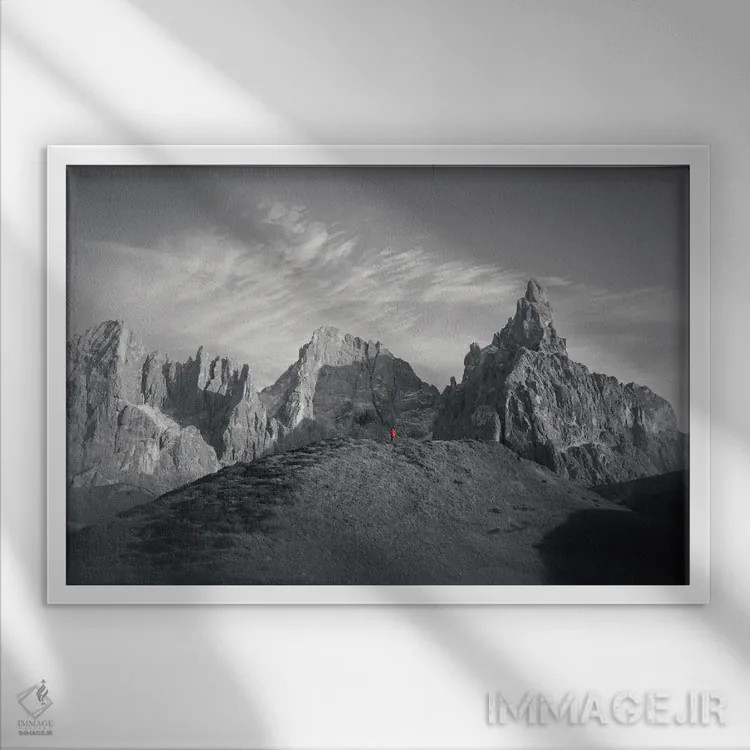 تابلو کوه سیمن دلا پالا (سیاه و سفید) اثر استیو برکلی - نمای قابدار سفید