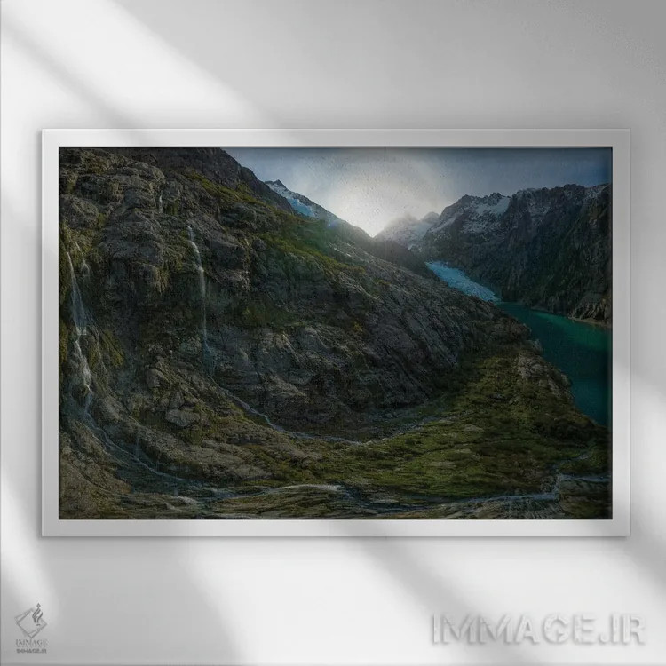 تابلو کوهستان سارمیِنتو اثر استیو برکلی - نمای قابدار سفید