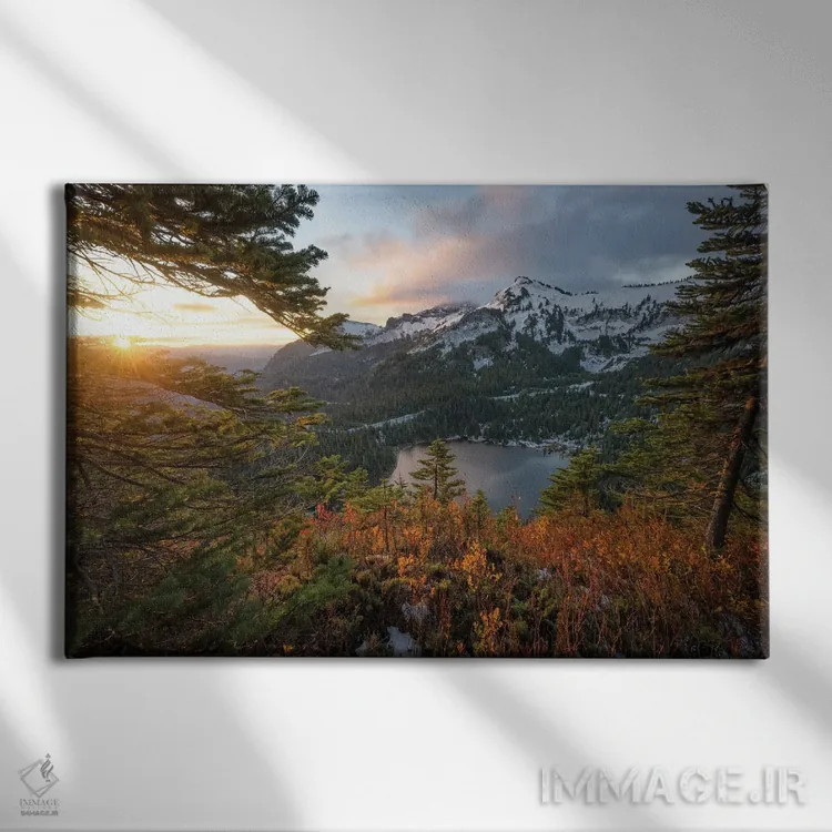 تابلو پاییز دریاچه لوییز اثر استیو برکلی - نمای روبهرو روی دیوار