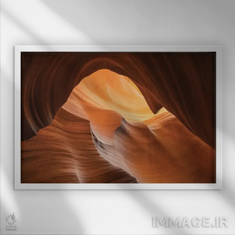 تابلو دره آنتلوپ (کانیون) اثر استیو برکلی - نمای قابدار سفید