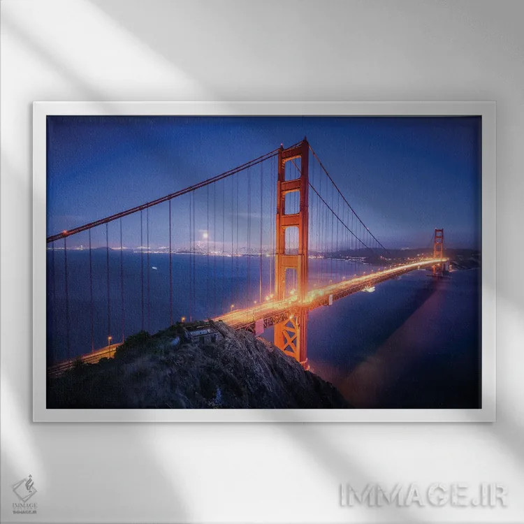 تابلو طلوع ماه در بتری اسپنسر اثر استیو برکلی - نمای قابدار سفید