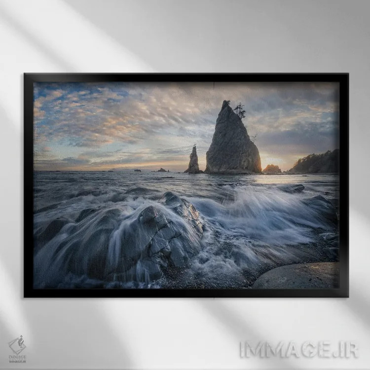 تابلو موجسواری ریالتو اثر استیو برکلی - نمای قابدار مشکی