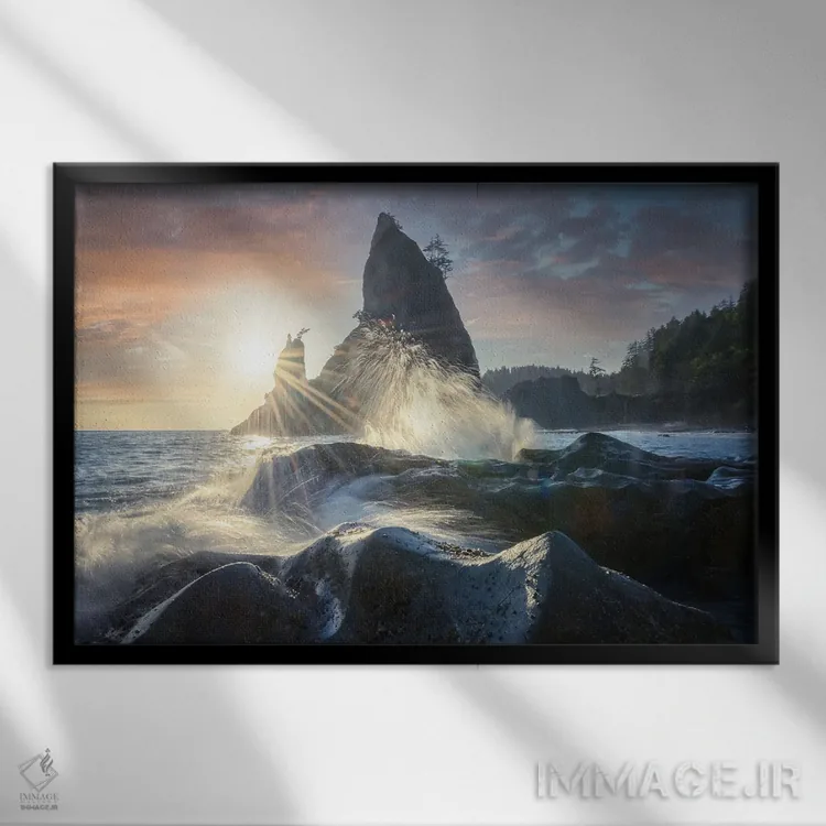 تابلو امواج ریالتو اثر استیو برکلی - نمای قابدار مشکی