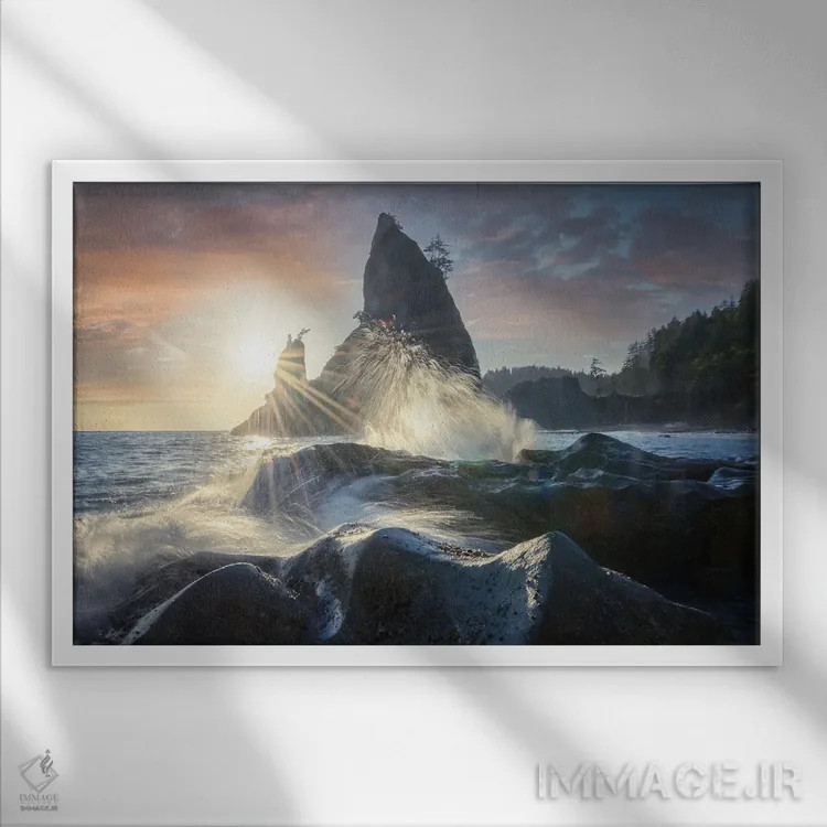 تابلو امواج ریالتو اثر استیو برکلی - نمای قابدار سفید