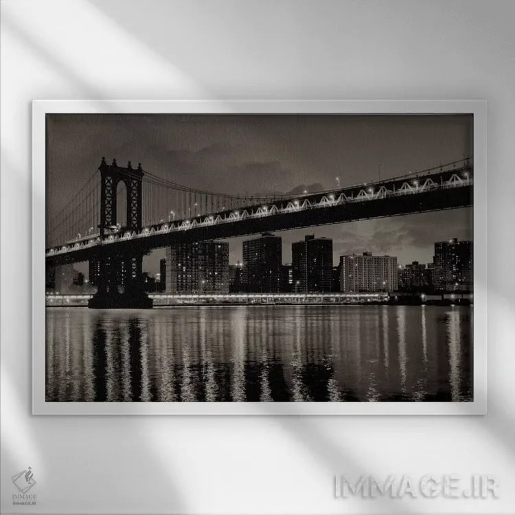 تابلو منهتن (نیویورک) اثر آلن بلاوشتاین - نمای قابدار سفید