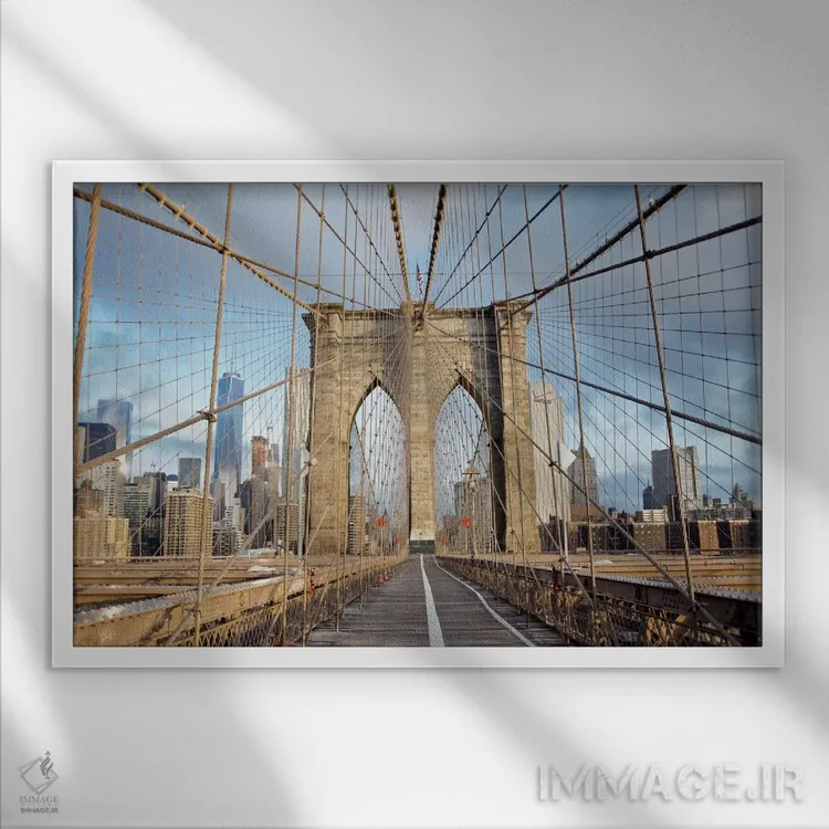 تابلو پل بروکلین III اثر آلن بلاوشتاین - نمای قابدار سفید