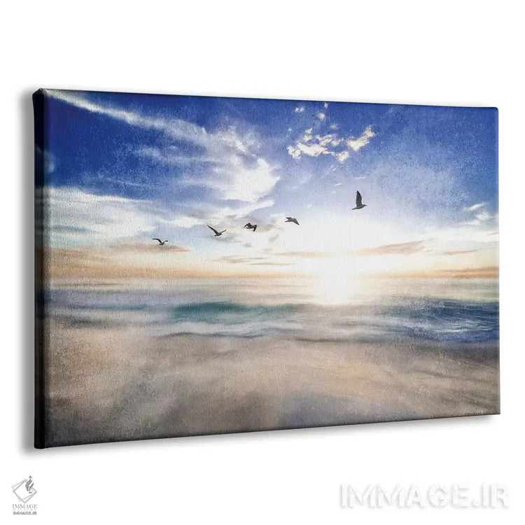تابلو منظره دریایی با مرغهای دریایی اثر بلوبرد بارن (استودیوی هنری) - نمای پرسپکتیو محصول