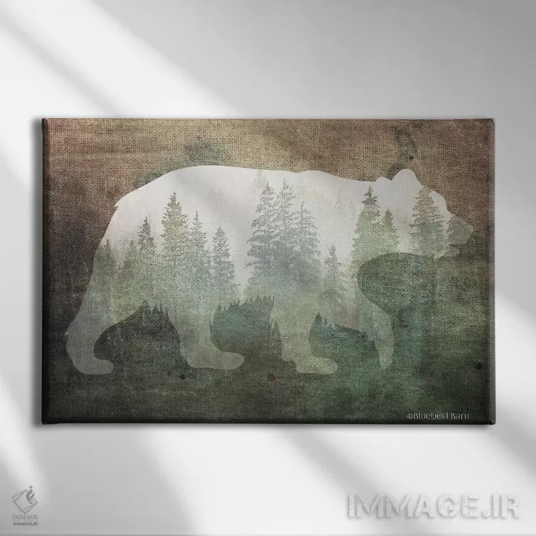 تابلو سایهخرس در جنگل سبز اثر بلوبرد بارن (استودیوی هنری) - نمای روبهرو روی دیوار