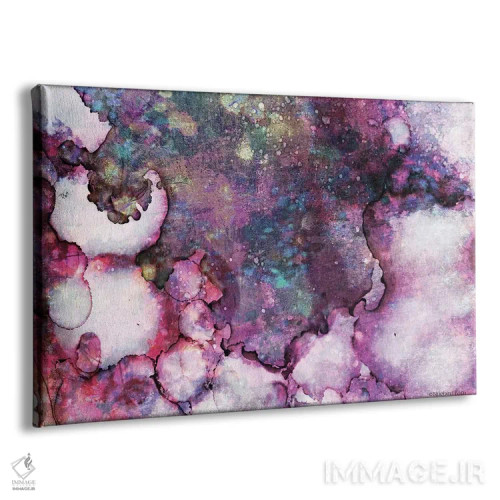 تابلو شستوشوی انتزاعی جوهر بنفش اثر بلوبرد بارن (استودیوی هنری) - نمای پرسپکتیو محصول