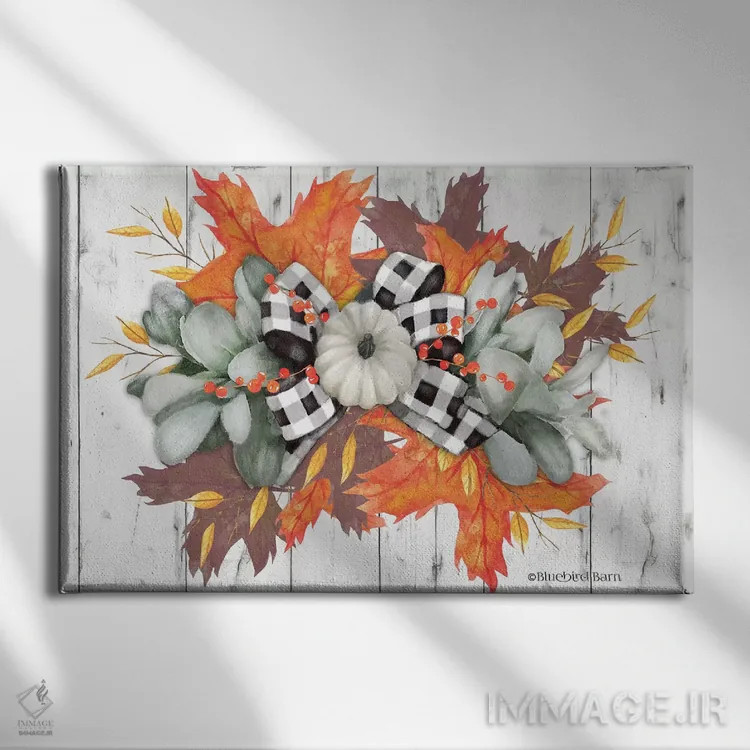 تابلو کدو تنبل سفید زینتی اثر بلوبرد بارن (استودیوی هنری) - نمای روبهرو روی دیوار